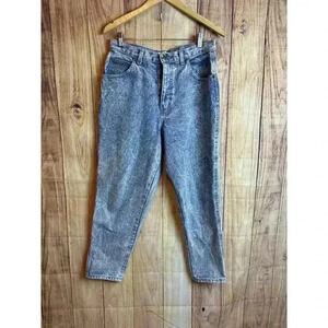Vintage Chic Acid Wash 100% Cotton High Waisted Mom Jeans Size 16P
